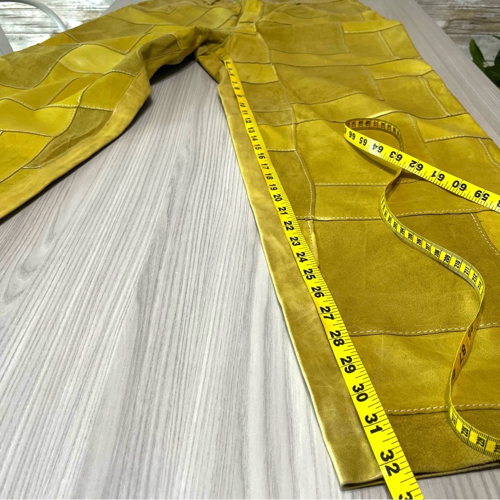 Vintage/Rare Davoucci Patch Work Genuine Leather Hip Hop Pants Size 40 - Picture 6 of 12